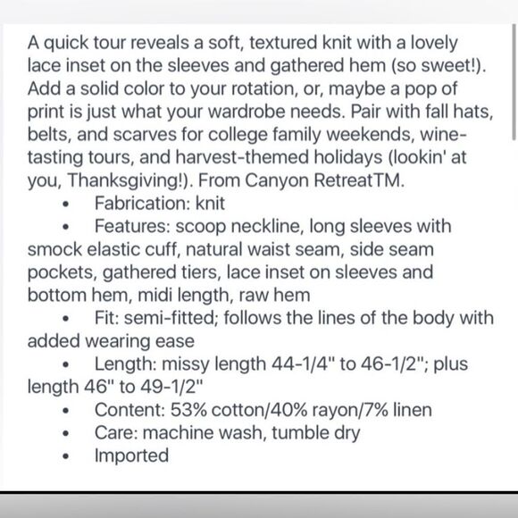 NWT Denim & Co Women’s Black  Long Sleeve Crew Neck Midi Boot Dress - 1XL - Picture 4 of 6